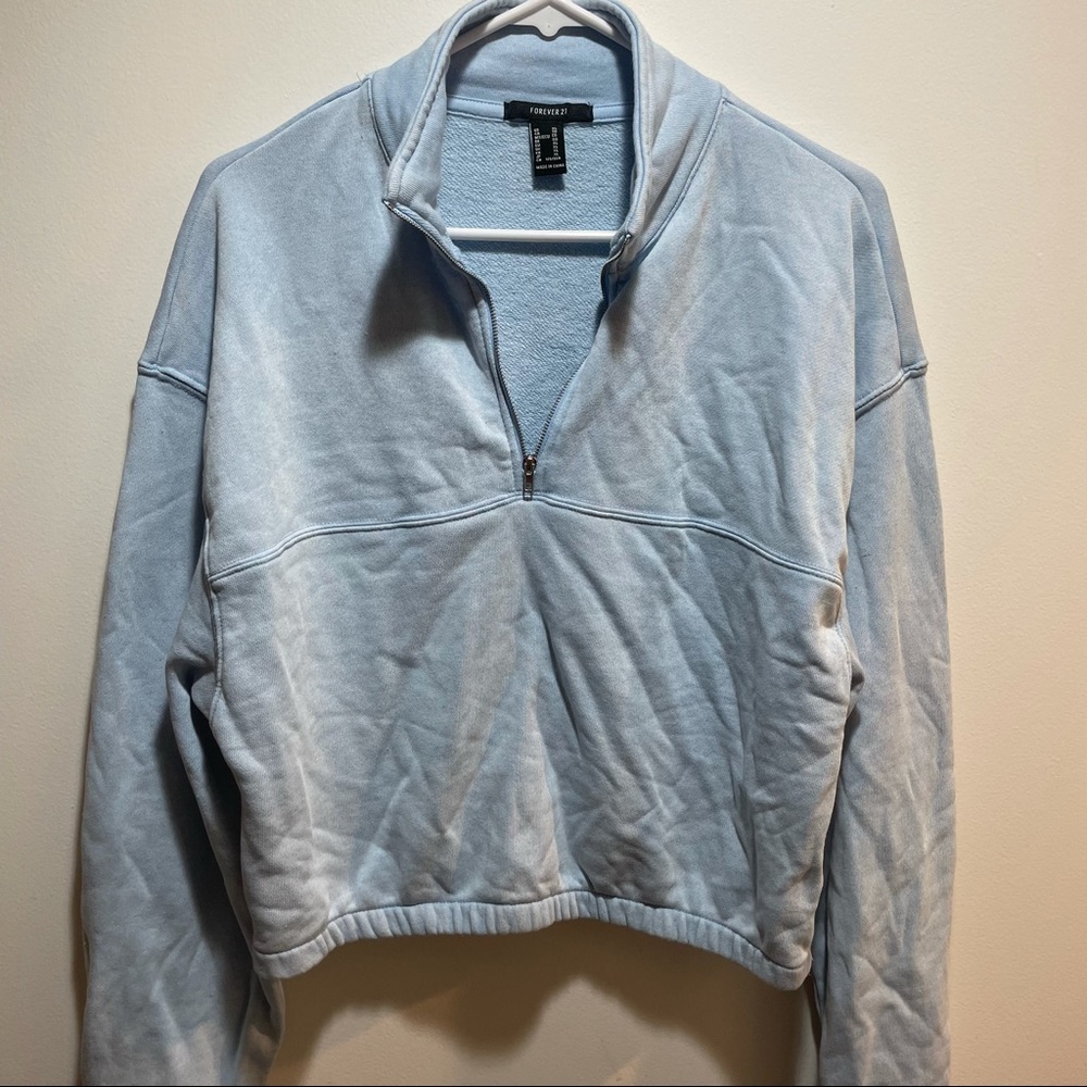 Cropped pullover half zip